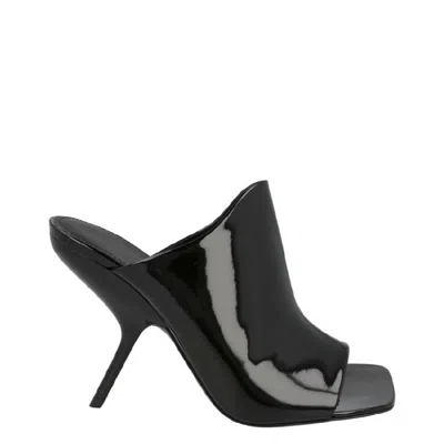 Ferragamo Era X5 Open Toe Leather Mules In Black