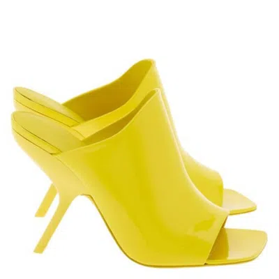 Ferragamo Era X5 Patent Leather Mules In Yellow