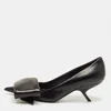 Ferragamo 105mm Oversized-bow Leather Pumps In Black