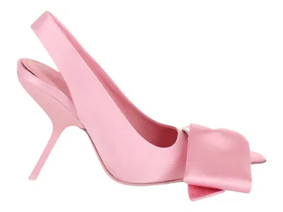 Pre-owned Ferragamo Erica Satin Slingback Pumps (women's) Sneakers In Pink