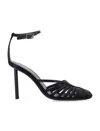 Ferragamo Nappa Leather Ermelia Pumps With Ankle Strap In Black