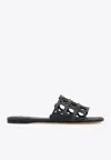 Ferragamo Erne Leather Gancini Link Slide Sandals