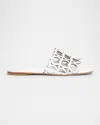 Ferragamo Gancini Pattern Sandals In White