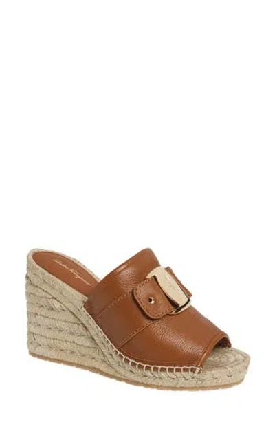 Ferragamo Espadrille Wedge Sandal In Brown