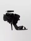Ferragamo Estrella 95 Open Toe Stiletto Sandals In Black