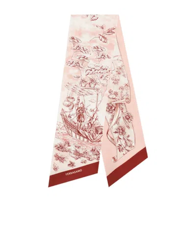 Ferragamo Ethnic Print Silk Bandeau In Purple