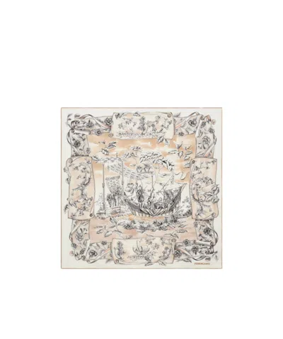 Ferragamo Ethnic Print Silk Foulard In Multi