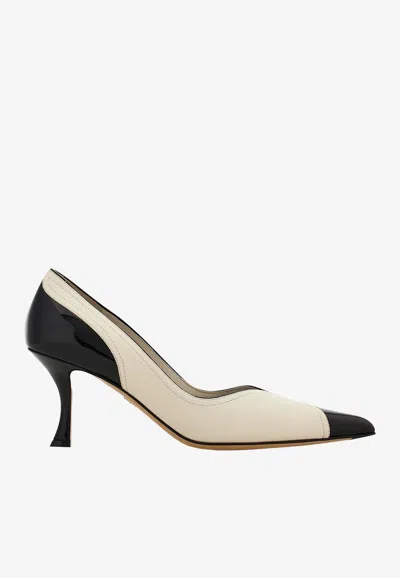Ferragamo Eugene 70 Leather Pumps In Black