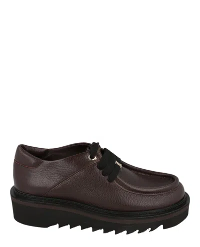 Ferragamo Euripilo Leather Loafers In Brown