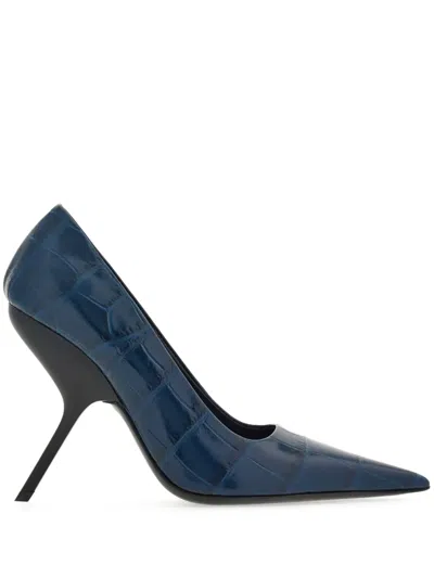 Ferragamo Eva Pump In Navy Blue