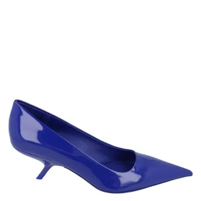 Ferragamo Eva 55 Patent Leather Pumps In Blue