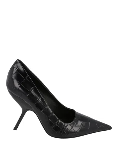 FERRAGAMO EVA CROCODILE LEATHER PUMPS