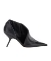 Ferragamo Black Pumps With Pointed Design And Side Opening Detail In Leather Woman In Black