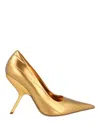 Ferragamo Eva X5 Metallic Leather Pumps In Gold
