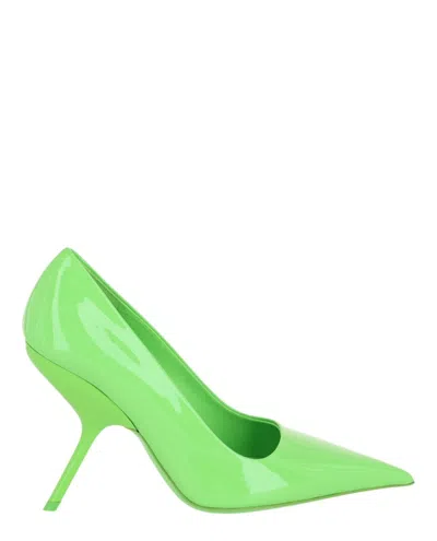 Ferragamo Eva X5 Pantent Leather Pumps In Green