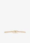 Ferragamo Extendable Gancini Braided Belt In Beige