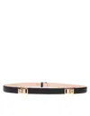 Ferragamo Extendable Hug Belt In Black Leather In Black