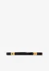 Ferragamo Extendable Hug Belt In Croc-embossed Leather In Black