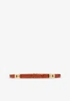 Ferragamo Extendable Hug Belt In Croc-embossed Leather In Brown