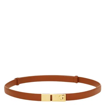 Ferragamo Extendable Hug Leather Belt In Brown