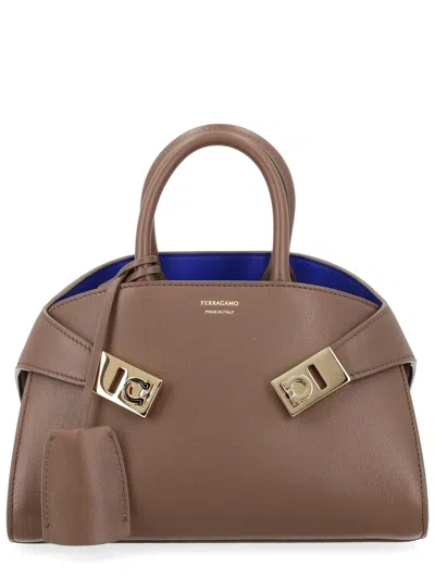 Ferragamo Extra Small "hug" Bag In Brown