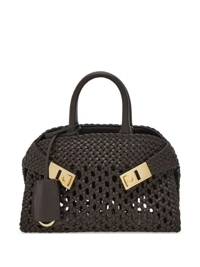 Ferragamo Extra Small Hug Tote Bag In Brown
