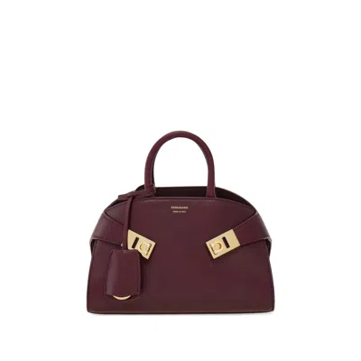 Ferragamo Extra-small Hug Tote Bag In Burgundy