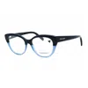 Ferragamo Eyeglasses Cat Eye Full Rim, Blue Frame And Clear Demo Lenses Lens Sf2970414 In Blue