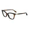 Ferragamo Eyeglasses Cat Eye Full Rim, Blue Navy Frame And Clear Demo Lenses Lens Sf2991414 In Multi