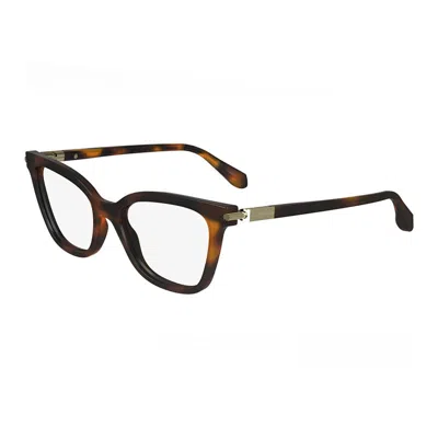 Ferragamo Eyeglasses Cat Eye Full Rim, Blue Navy Frame And Clear Demo Lenses Lens Sf2991414 In Multi