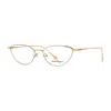 Ferragamo Eyeglasses Cat Eye Full Rim, Palladium/gold Frame And Clear Demo Lens Lens Sf2188050 In Brown
