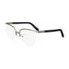 Ferragamo Eyeglasses Cat Eye Semi Rim, Black Frame And Clear Demo Lenses Lens Sf2227001 In White