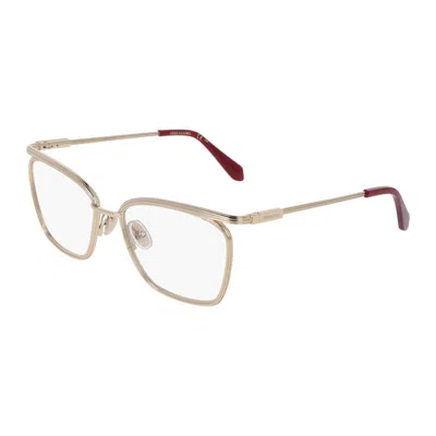 Ferragamo Eyeglasses Square Full Rim, Gold Frame And Clear Demo Lens Lens Sf2235710