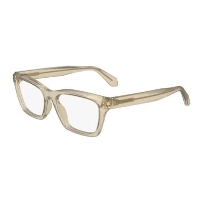 Ferragamo Eyeglasses Square Full Rim, Transparent Brown Frame And Clear Demo Lens Lens Sf2986232