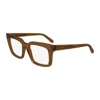 Ferragamo Eyeglasses Square Full Rim, Transparent Brown Frame And Clear Demo Lens Lens Sf2993232 In Brown