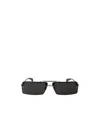 Ferragamo Silver Metal Sunglasses In Black