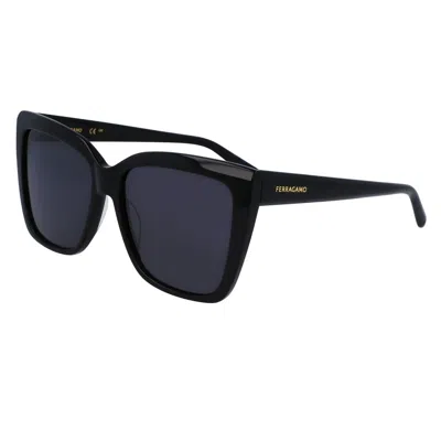 Ferragamo Sleek Logo Acetate Square Sunglasses In Black