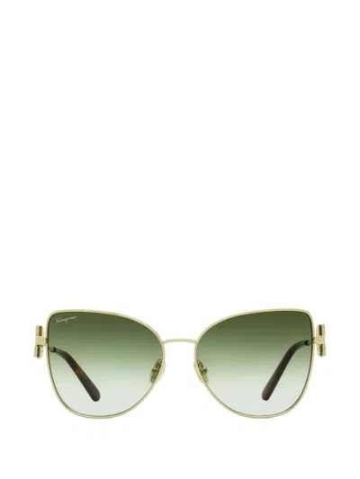 Ferragamo Eyewear Butterfly-frame Sunglasses In Gold