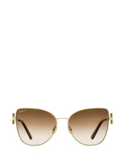 Ferragamo Eyewear Butterfly-frame Sunglasses In Gold