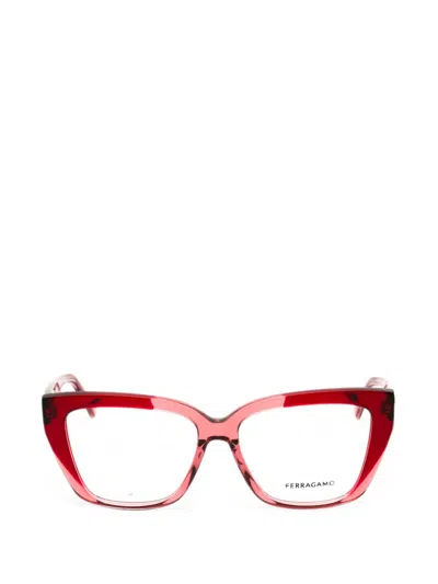 Ferragamo Eyewear Cat-eye Frame Glasses In 레드