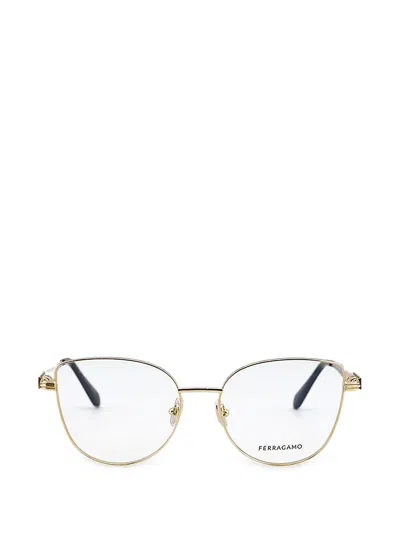 Ferragamo Eyewear Cat-eye Frame Glasses In Gold