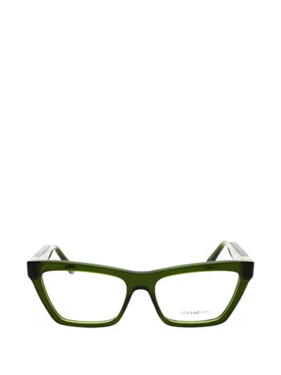 Ferragamo Eyewear Cat-eye Frame Glasses In Green