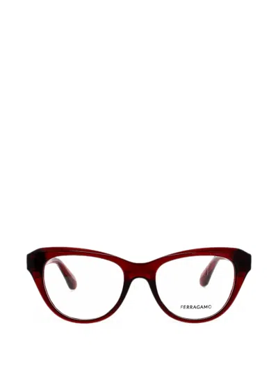 Ferragamo Eyewear Cat-eye Frame Glasses In Burgundy