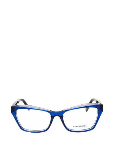 Ferragamo Eyewear Cat-eye Glasses In 블루