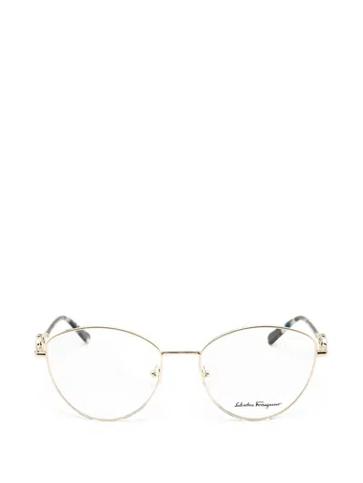 Ferragamo Eyewear Gancini Glasses In Gold