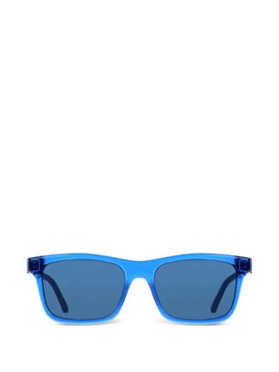 Ferragamo Eyewear Gancini Rectangle-frame Sunglasses In Blue