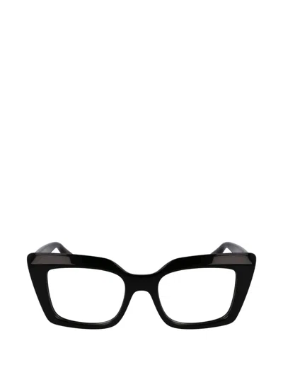 Ferragamo Eyewear Gancini Square-frame Glasses In Black