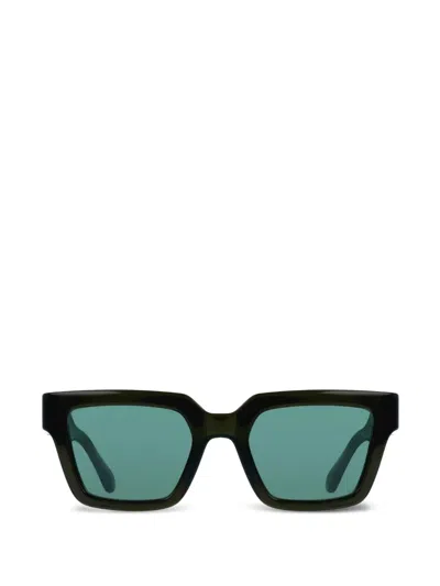 Ferragamo Eyewear Gancini Square-frame Sunglasses In 그린
