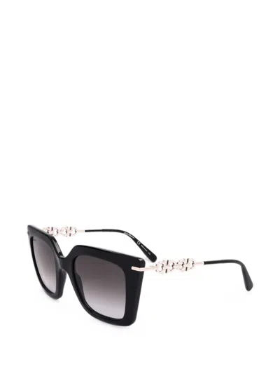 Ferragamo Eyewear Gancini Square-frame Sunglasses In Black