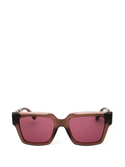 Ferragamo Eyewear Gancini Square-frame Sunglasses In Brown